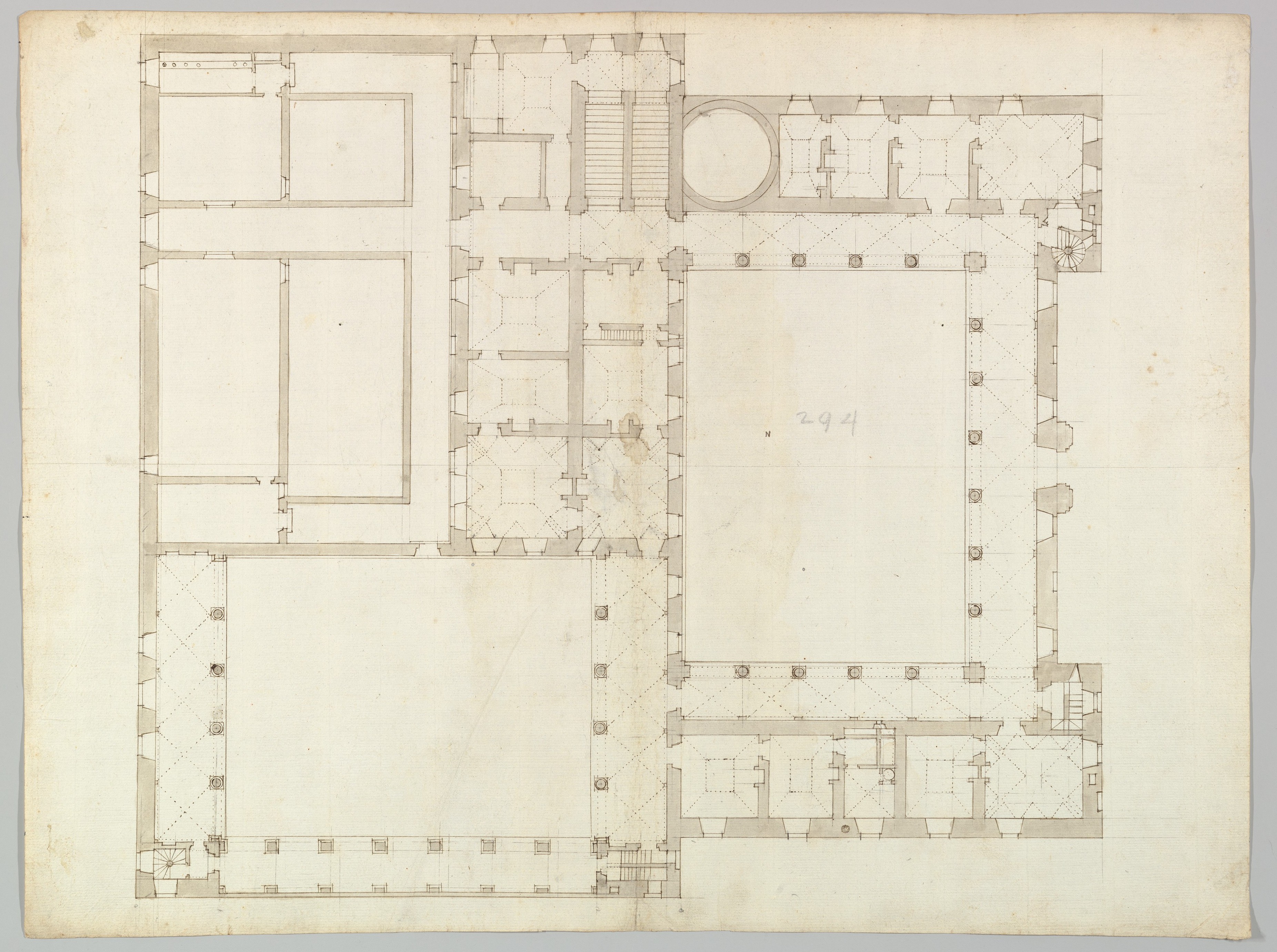 Vintage Architectural Floor Plan