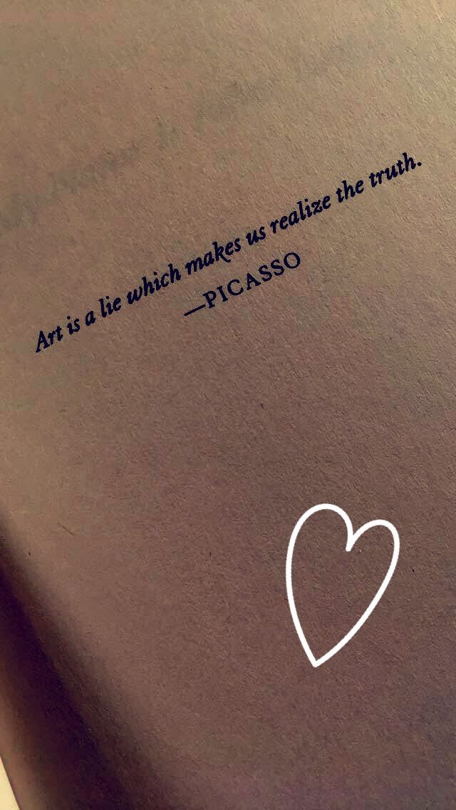Picasso Art Quote on Brown Paper