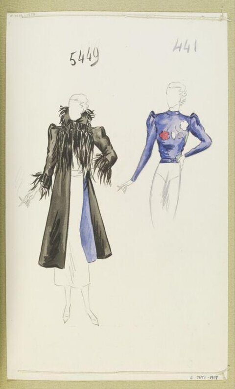 Vintage Women's Outfit Design Sketches