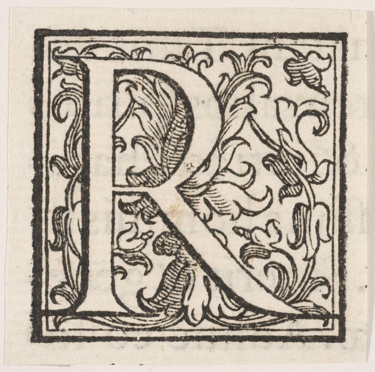 Ornamental Woodcut Letter R
