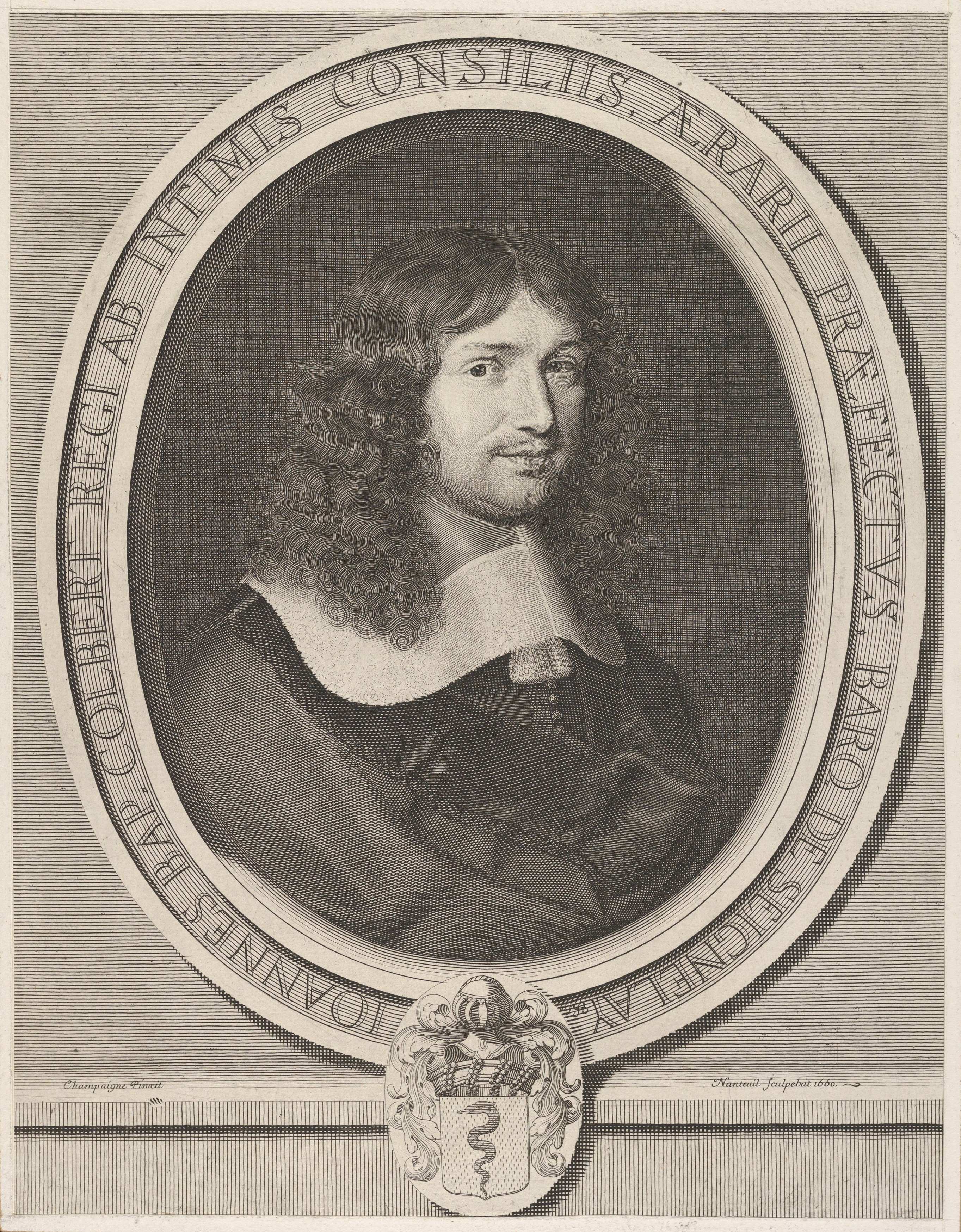 Engraved Portrait of Jean-Baptiste Colbert