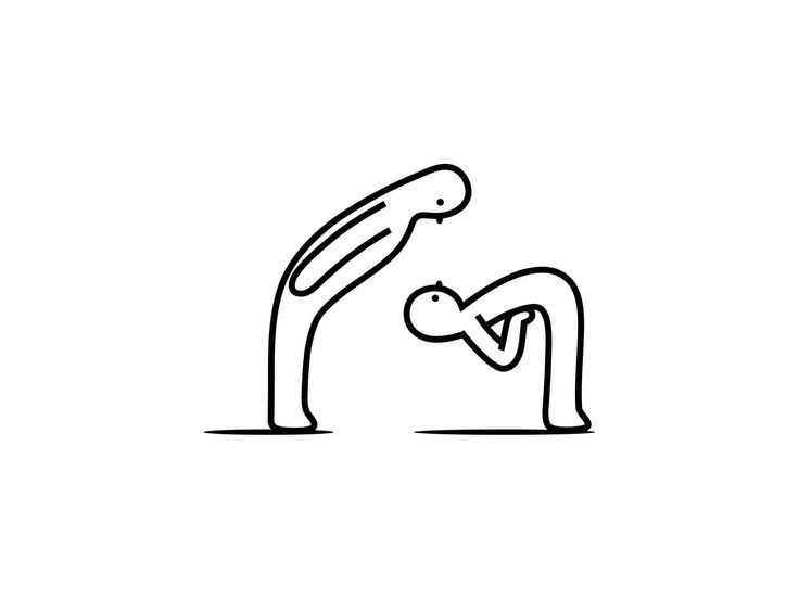 Two Bending Stick Figures Optical Illusion