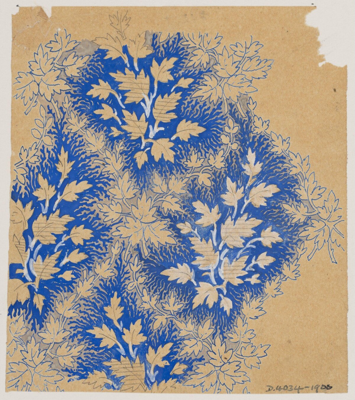 Vintage Leaf Pattern Design Sketch