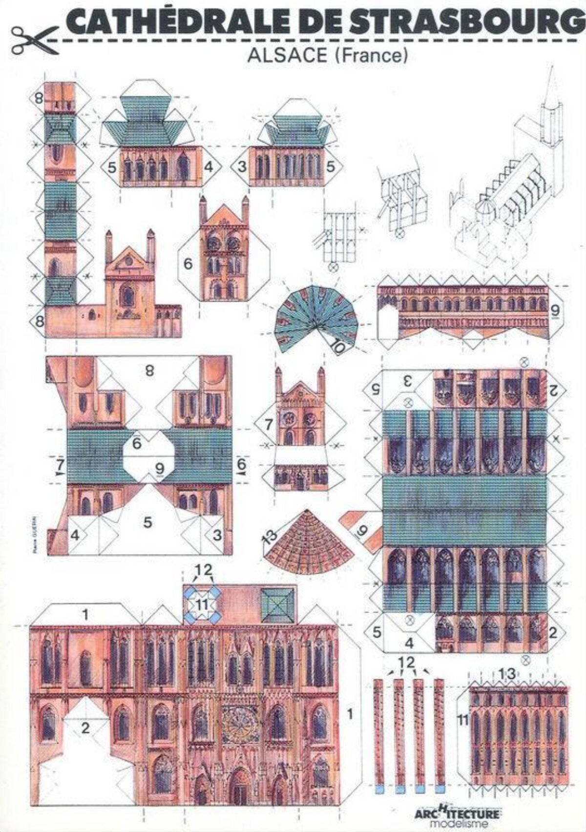 Strasbourg Cathedral Paper Model Template