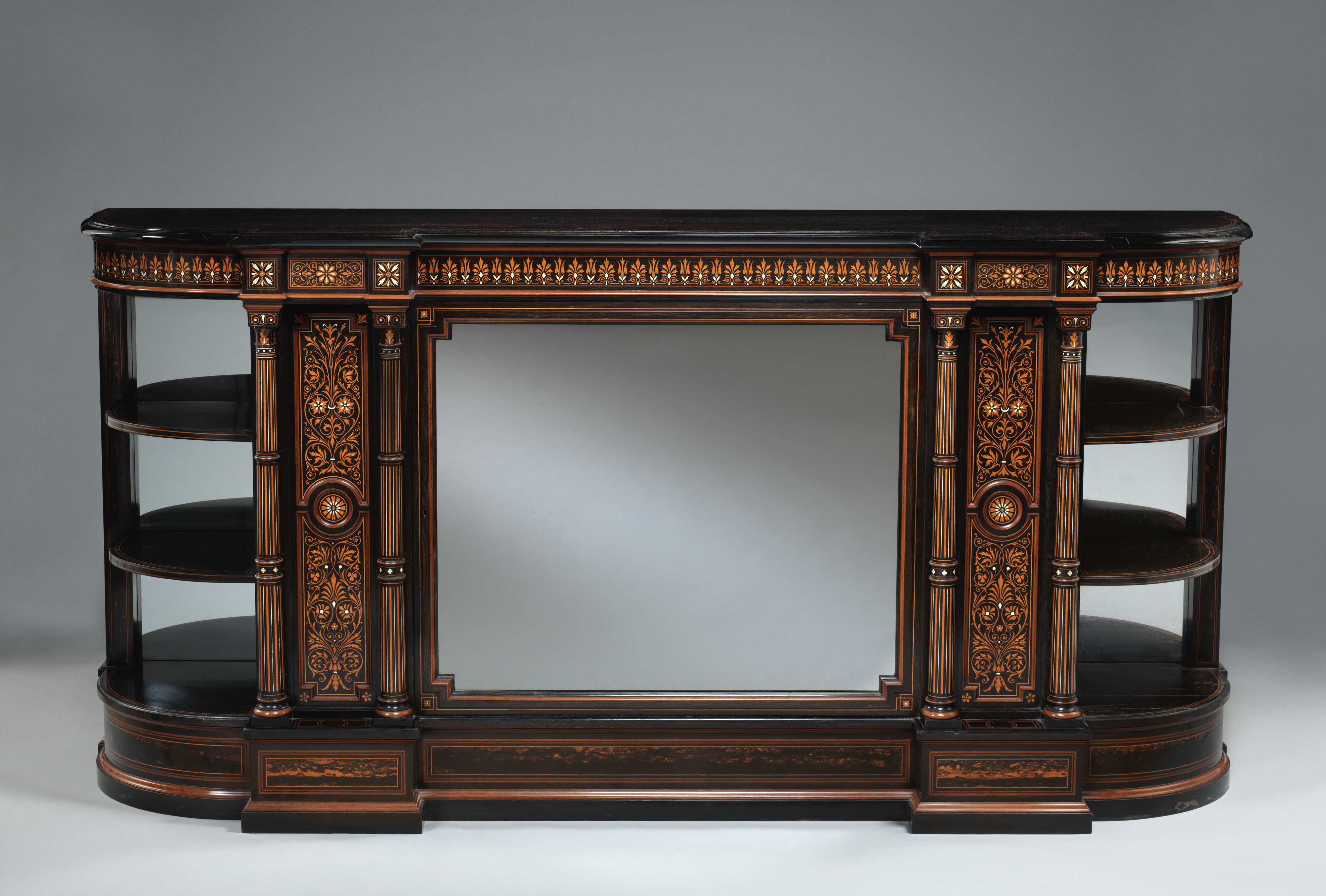 Ornate Antique Inlaid Sideboard
