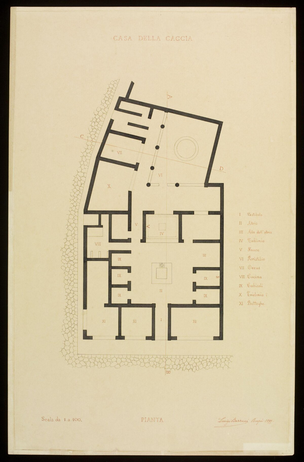 Floor Plan of Casa della Caccia