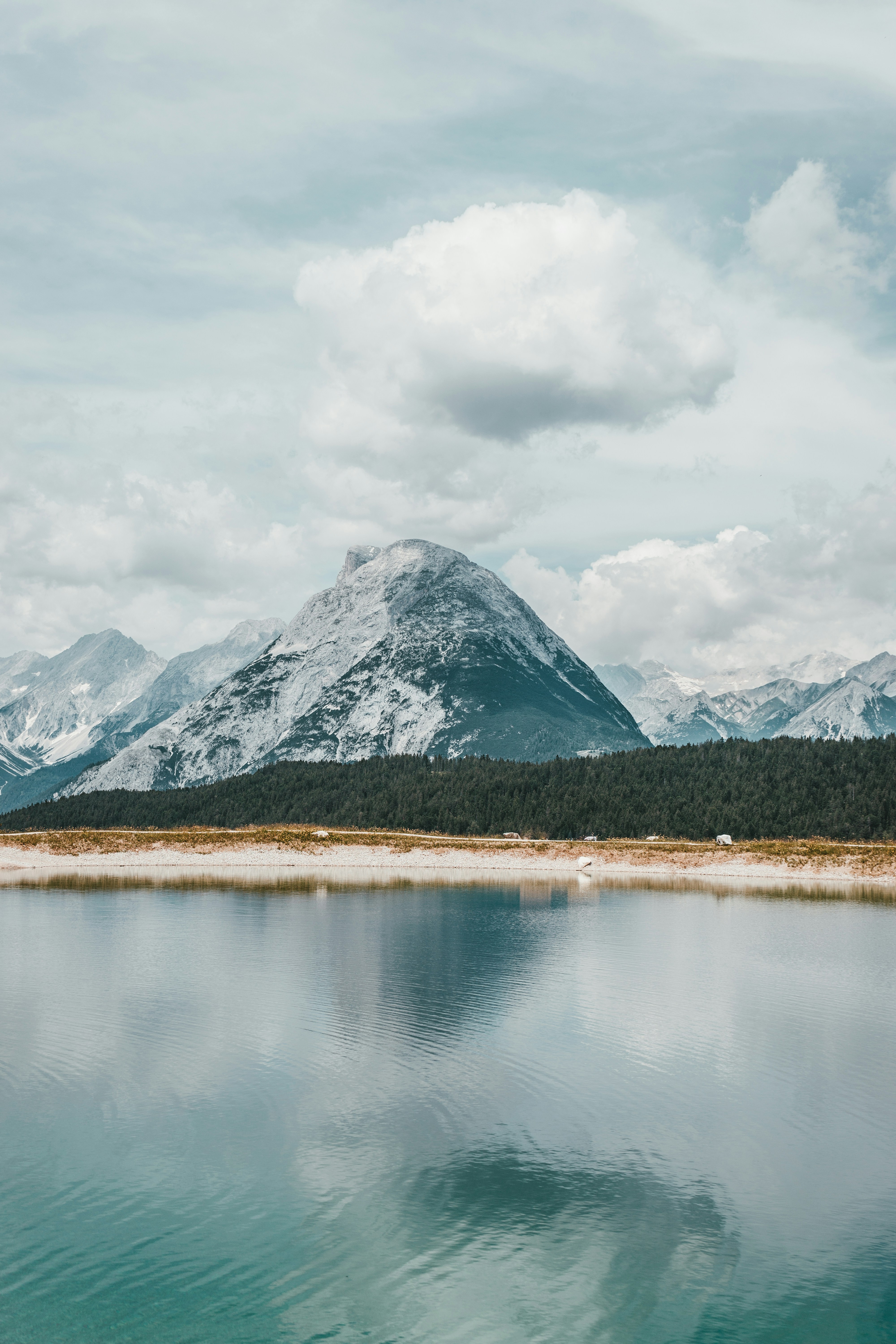 Lake and Snow Mountain Landscape
