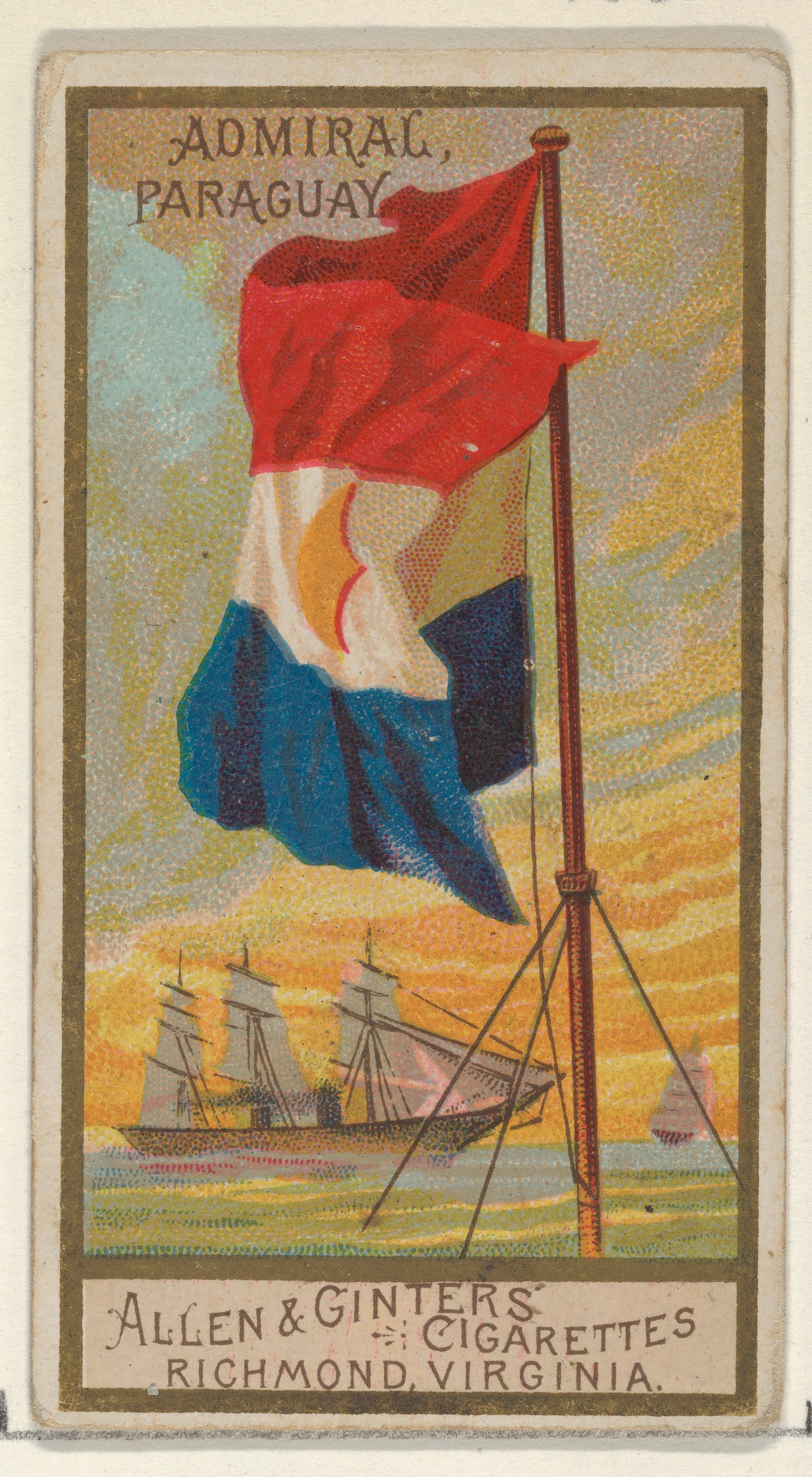 Vintage Paraguay Flag Cigarette Card — Flags