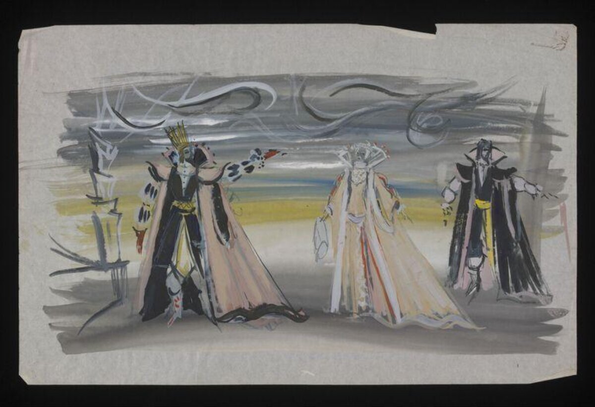 Three Stage Characters Costume Design Sketch