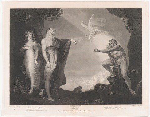 Engraved Illustration of Shakespeare's The Tempest