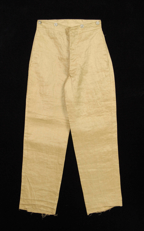 Vintage Beige Linen Trousers
