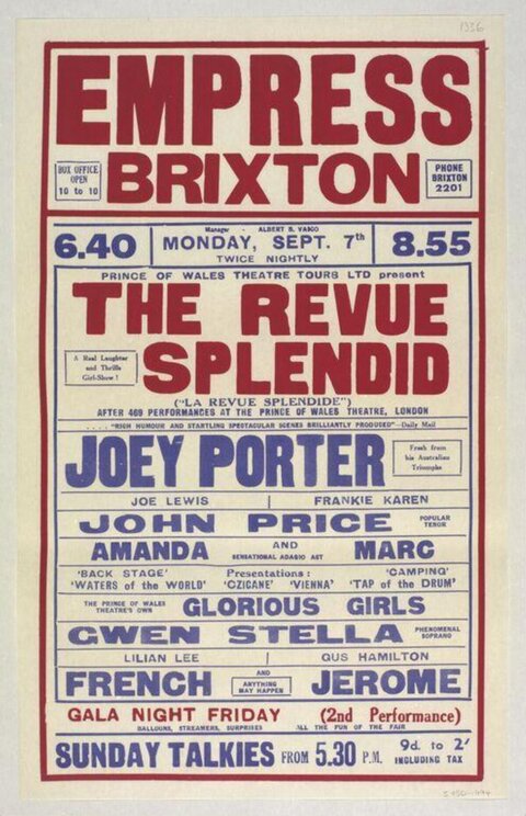 Vintage Empress Brixton Theatre Poster