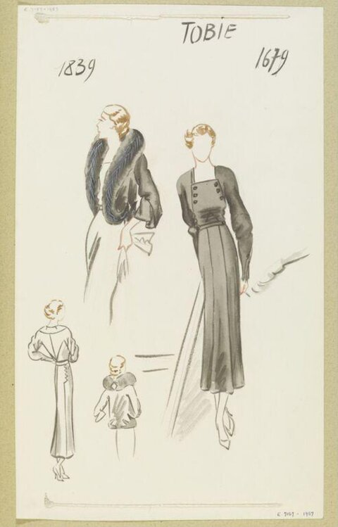 Vintage Tobie Fashion Design Sketches