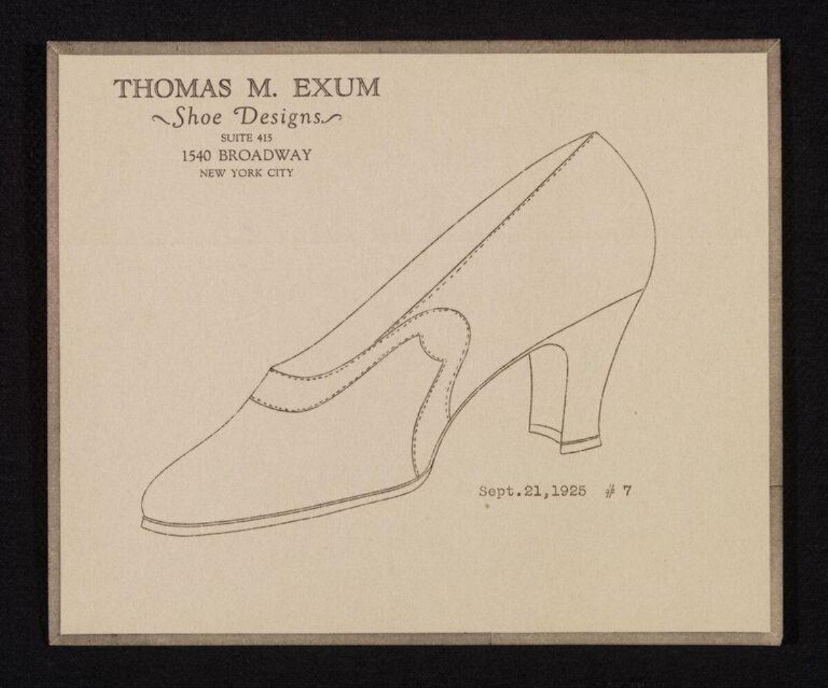 1925 Vintage Shoe Design Sketch