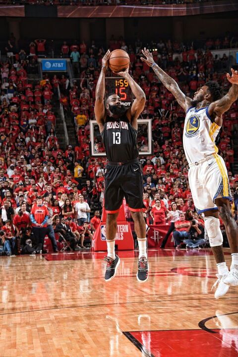 James Harden Shoots Jump Shot in NBA Game