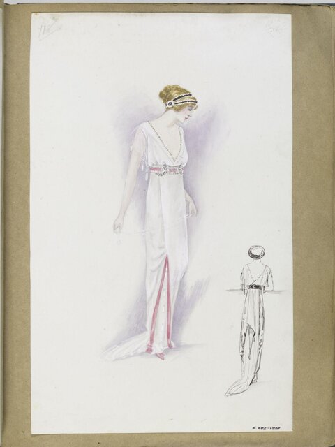 Vintage Evening Gown Fashion Sketch
