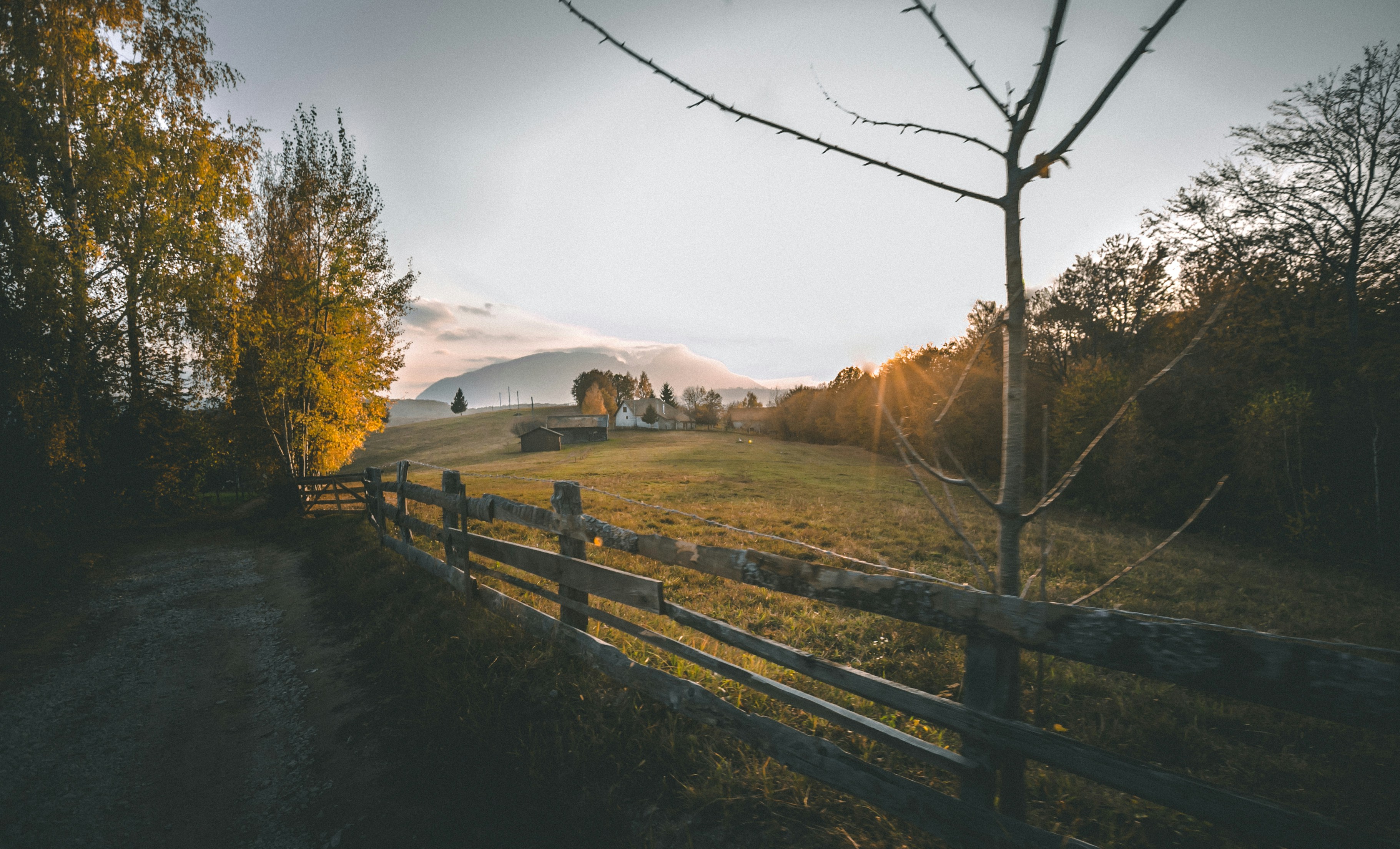 Autumn Countryside Sunset Landscape