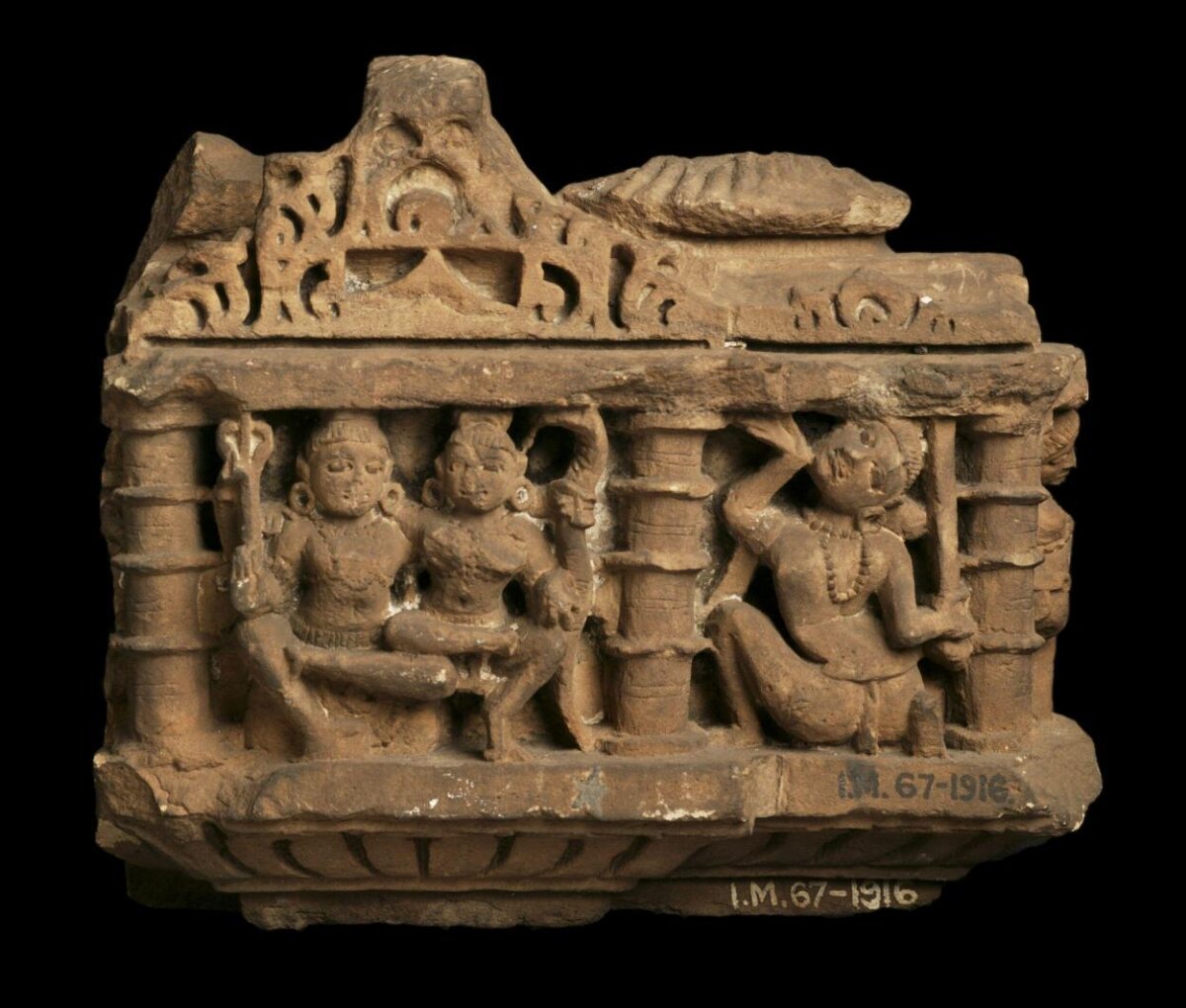 Ancient Sandstone Deity Relief Carving