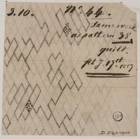 1857 Hand-Drawn Textile Pattern Sketch