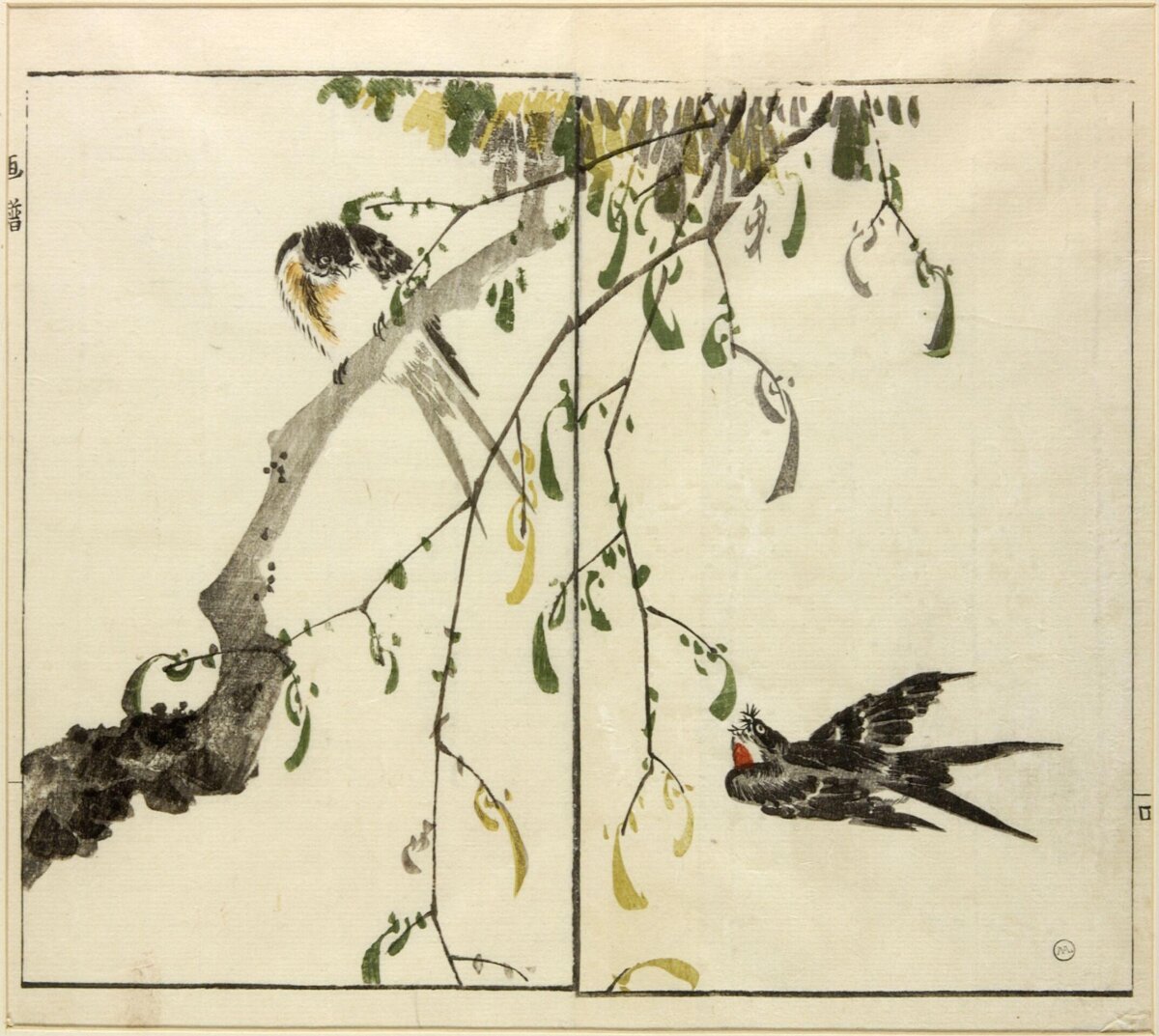 Two Birds on Willow Branches