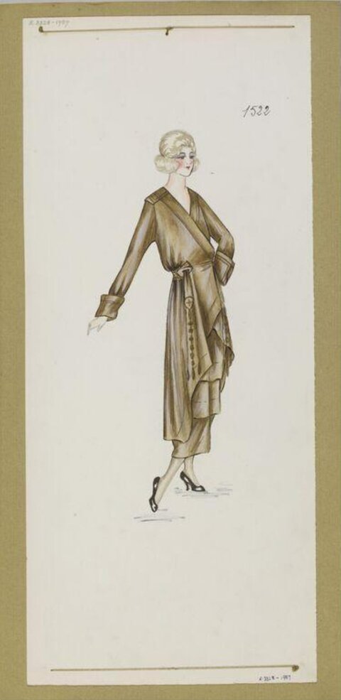 Vintage Wrap Dress Fashion Sketch
