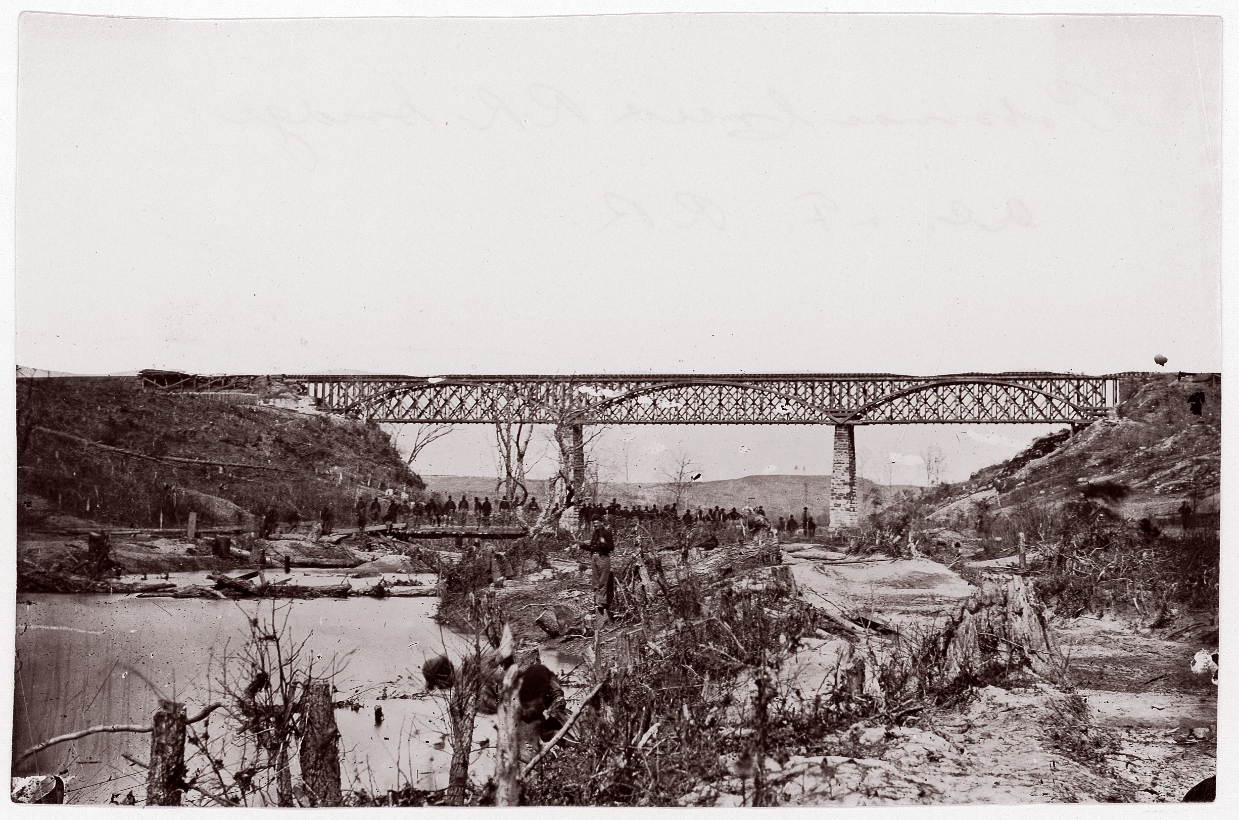 Vintage Railway Bridge Over River