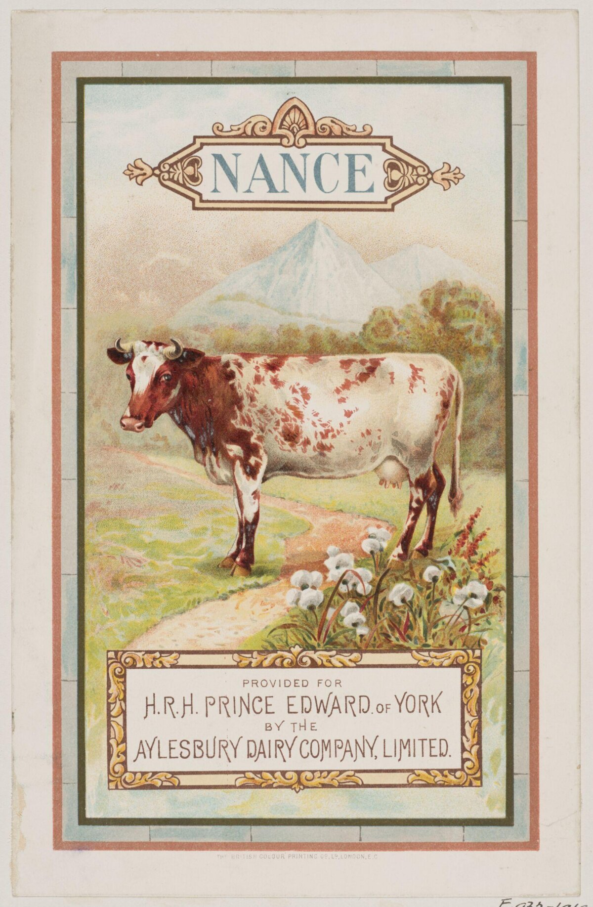 Vintage Nance Dairy Cow Advertisement