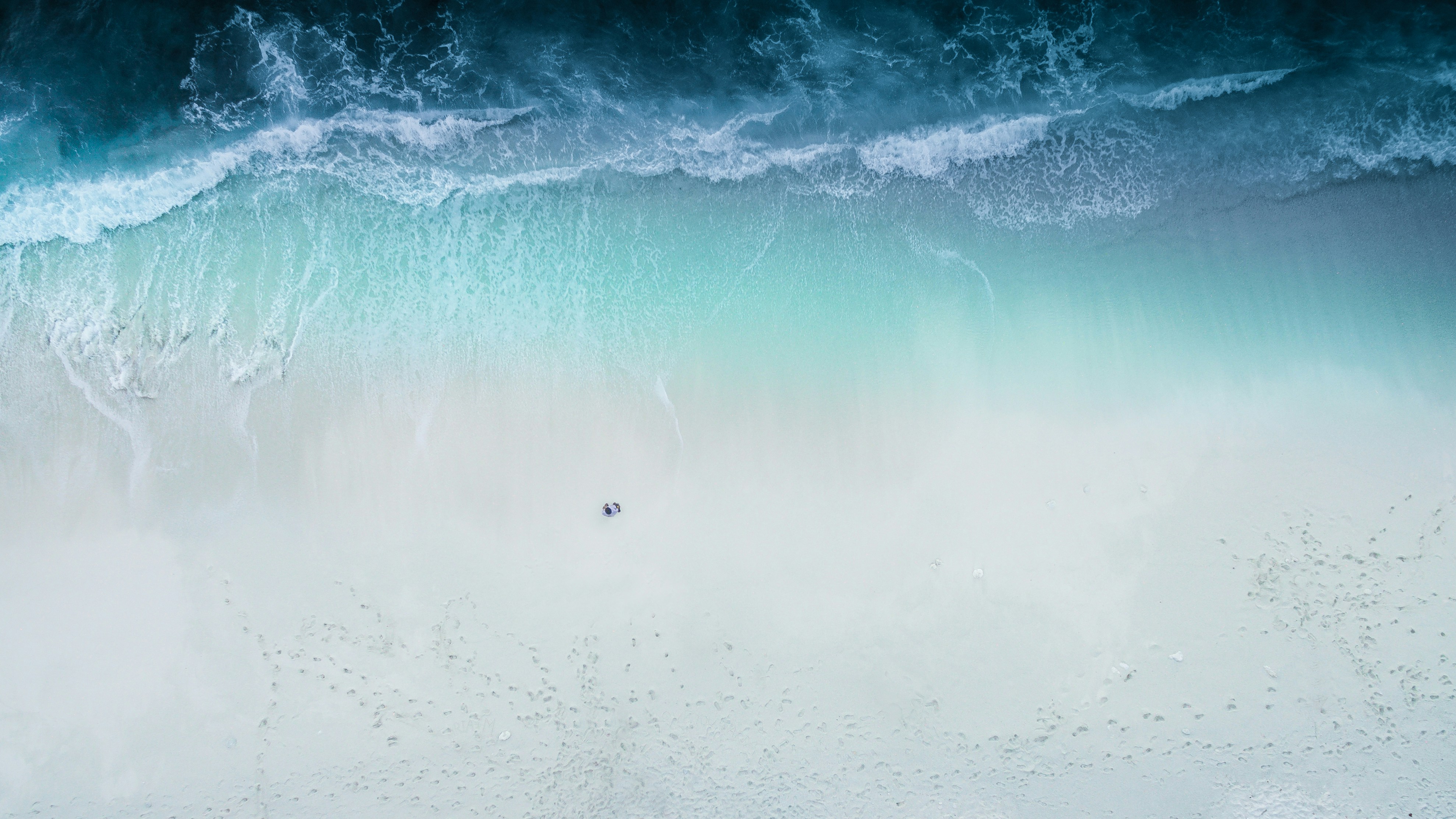 Aerial View of White Sand Beach