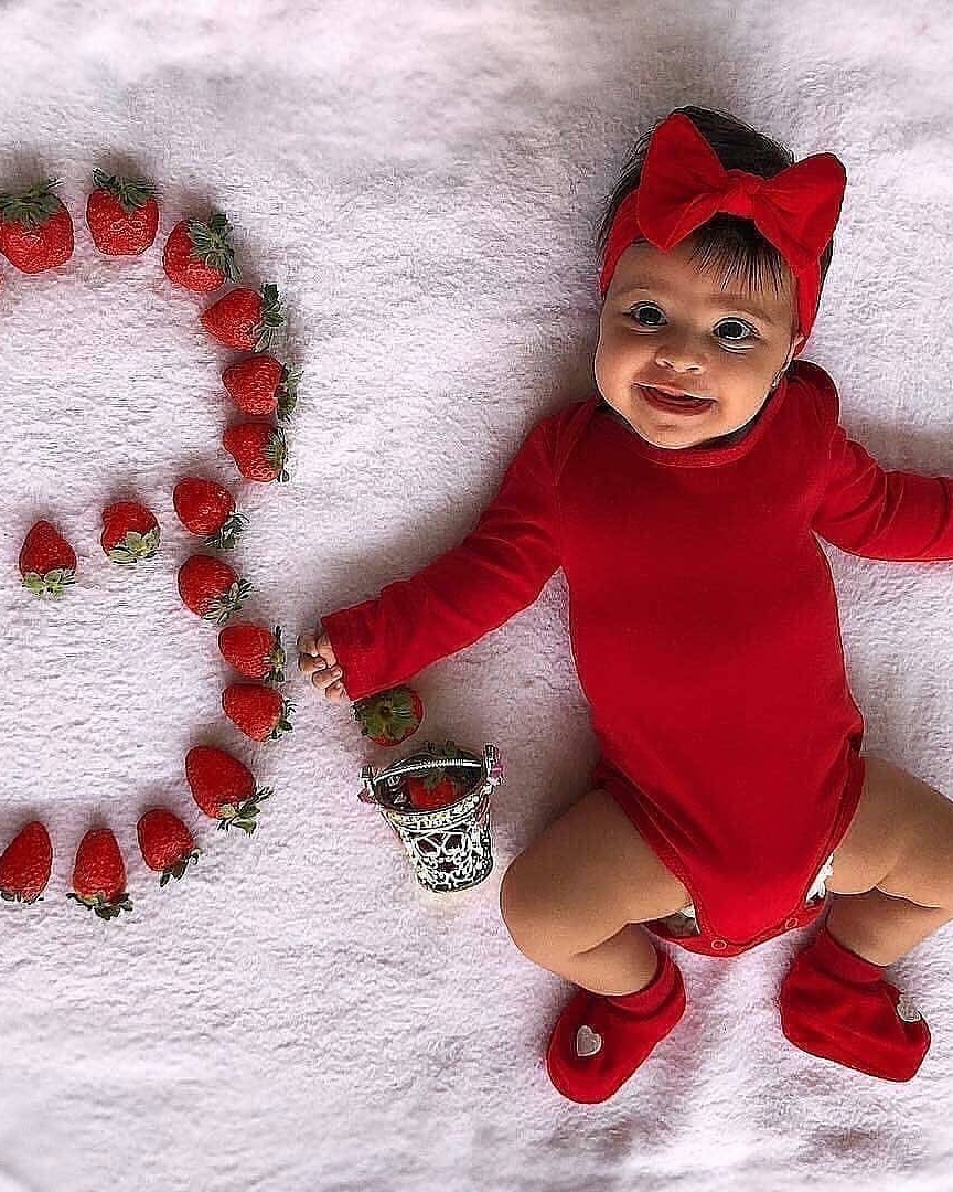 Smiling Baby and Strawberry Question Mark