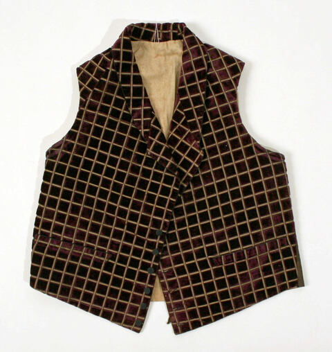 Checkered Velvet Waistcoat