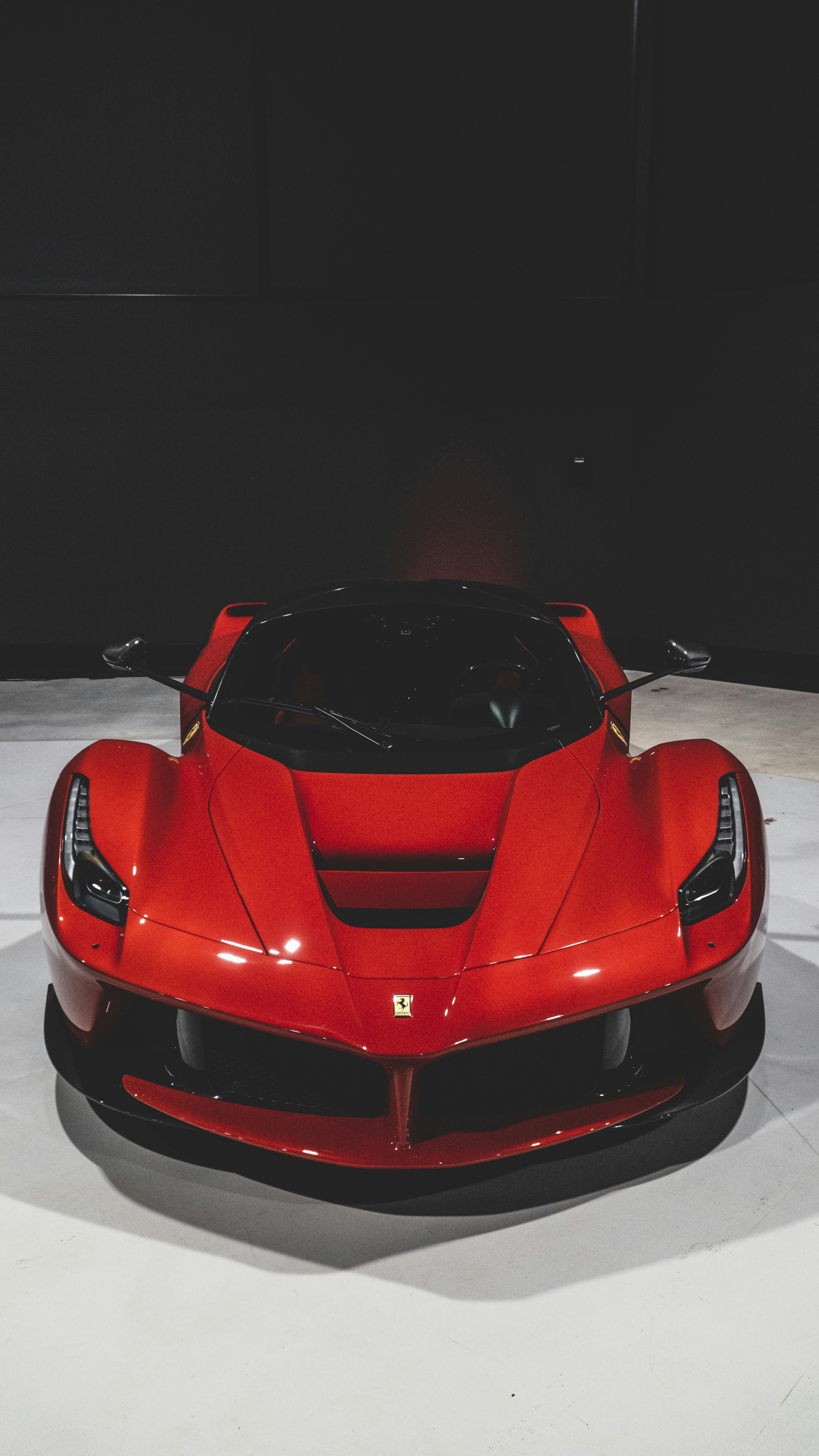 Front View of Red Ferrari Supercar
