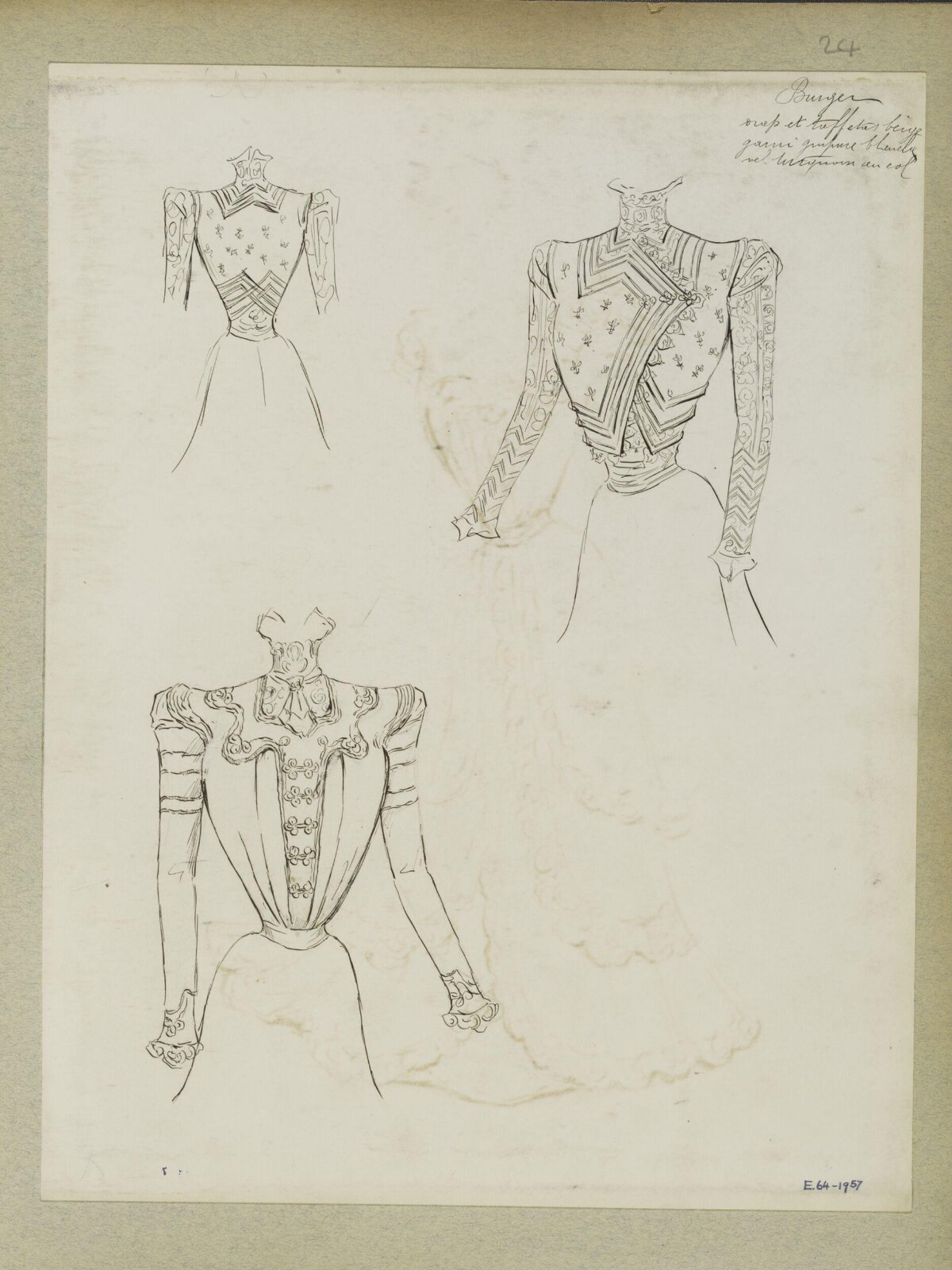 Vintage Women's Bodice Fashion Sketches
