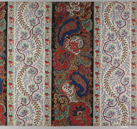 Vintage Paisley Striped Textile