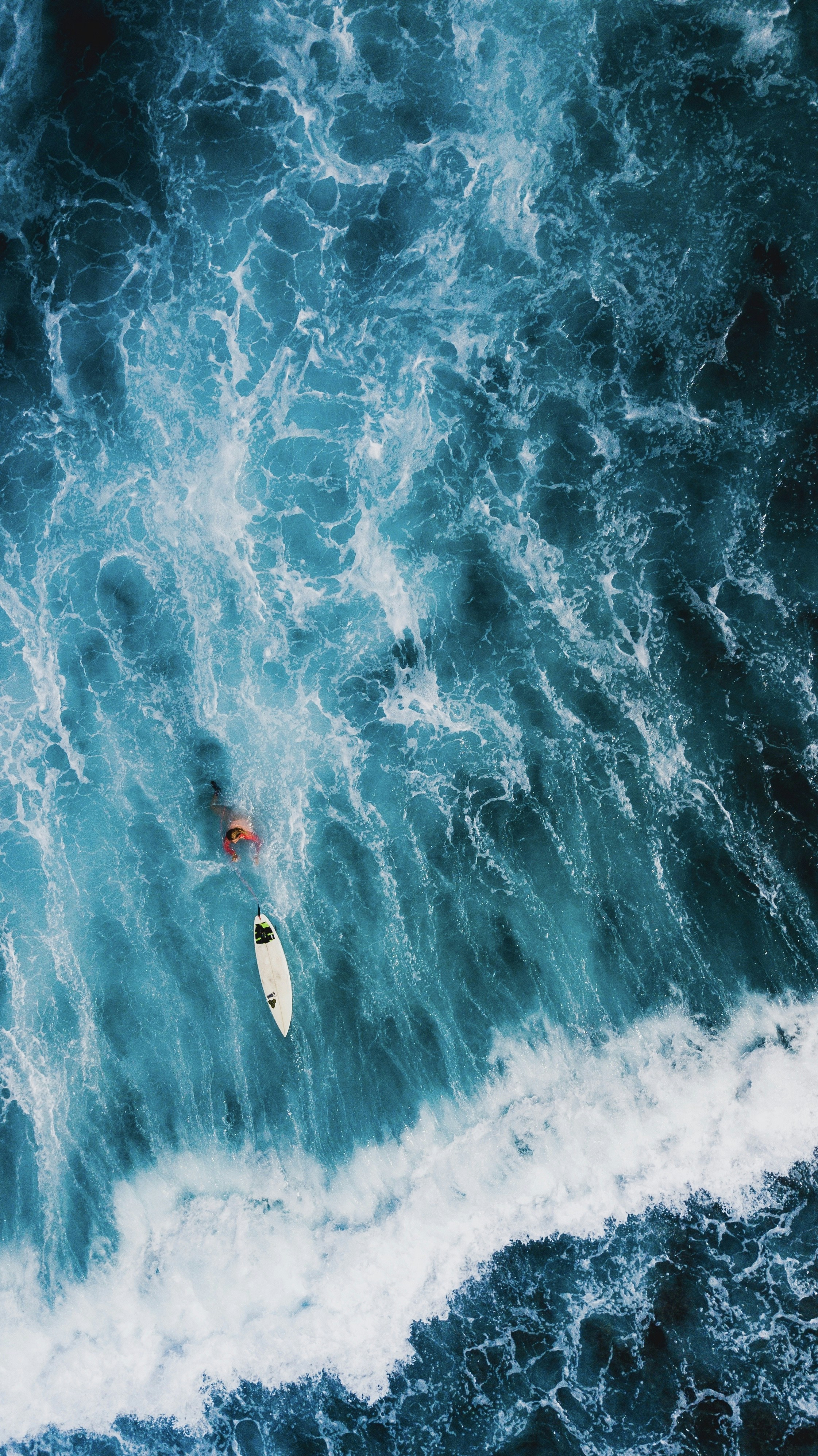 Aerial View Of Surfer In Ocean