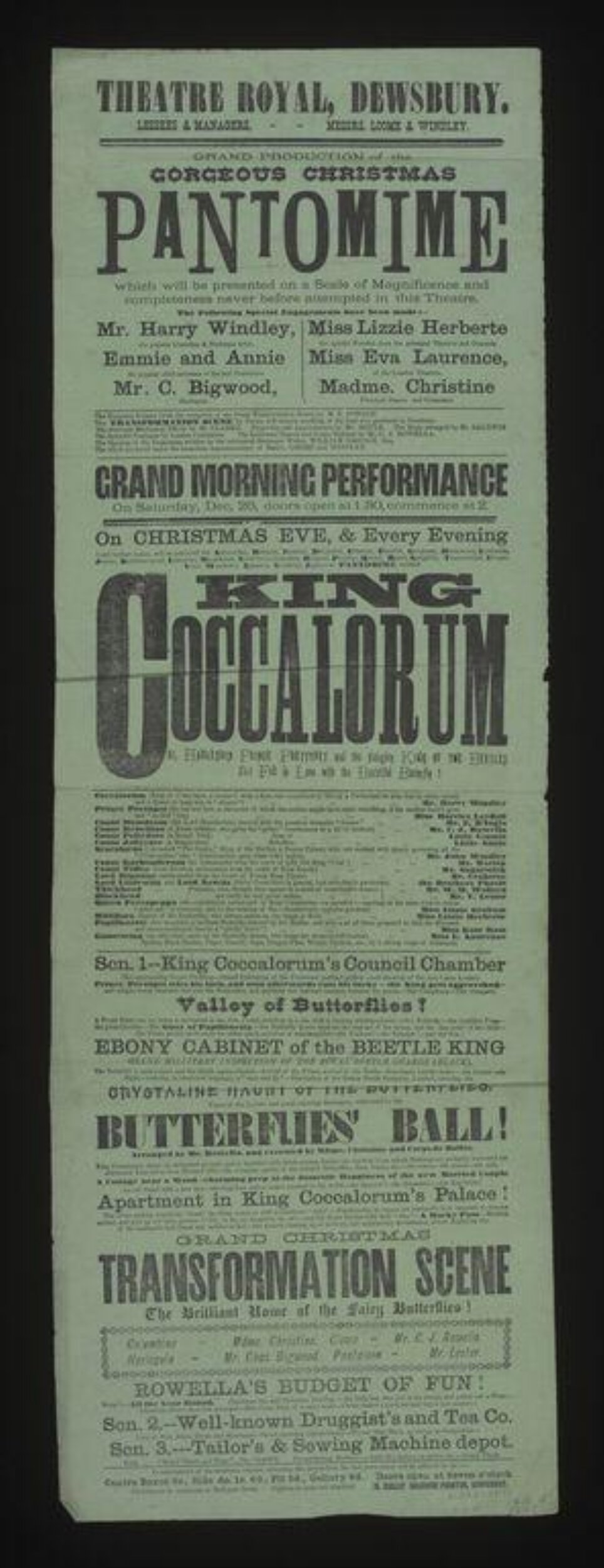 Vintage Christmas Pantomime Playbill