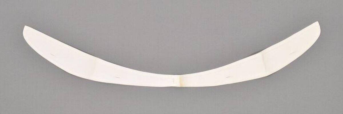 White Curved Strip on Gray Background