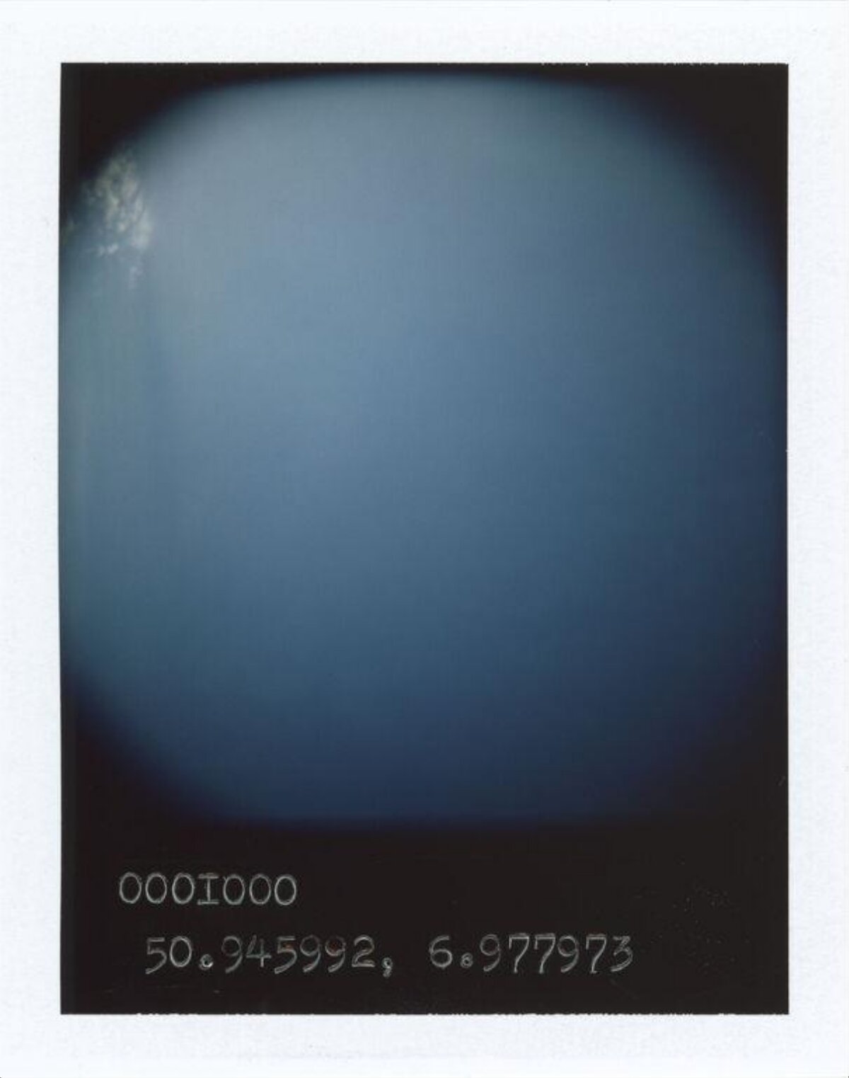 Polaroid Sky View with Coordinates