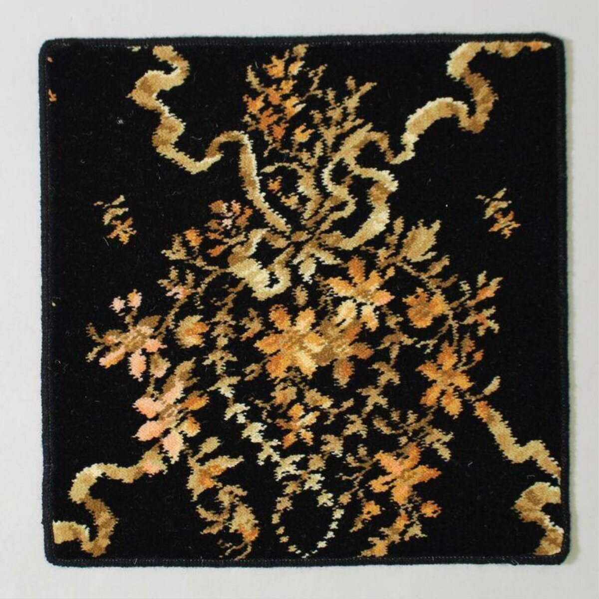 Black Golden Floral Square Patch