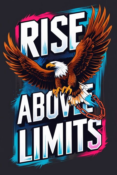 Rise Above Limits Motivational Eagle Graphic