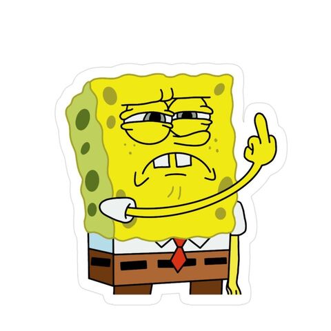 Middle Finger SpongeBob Sticker