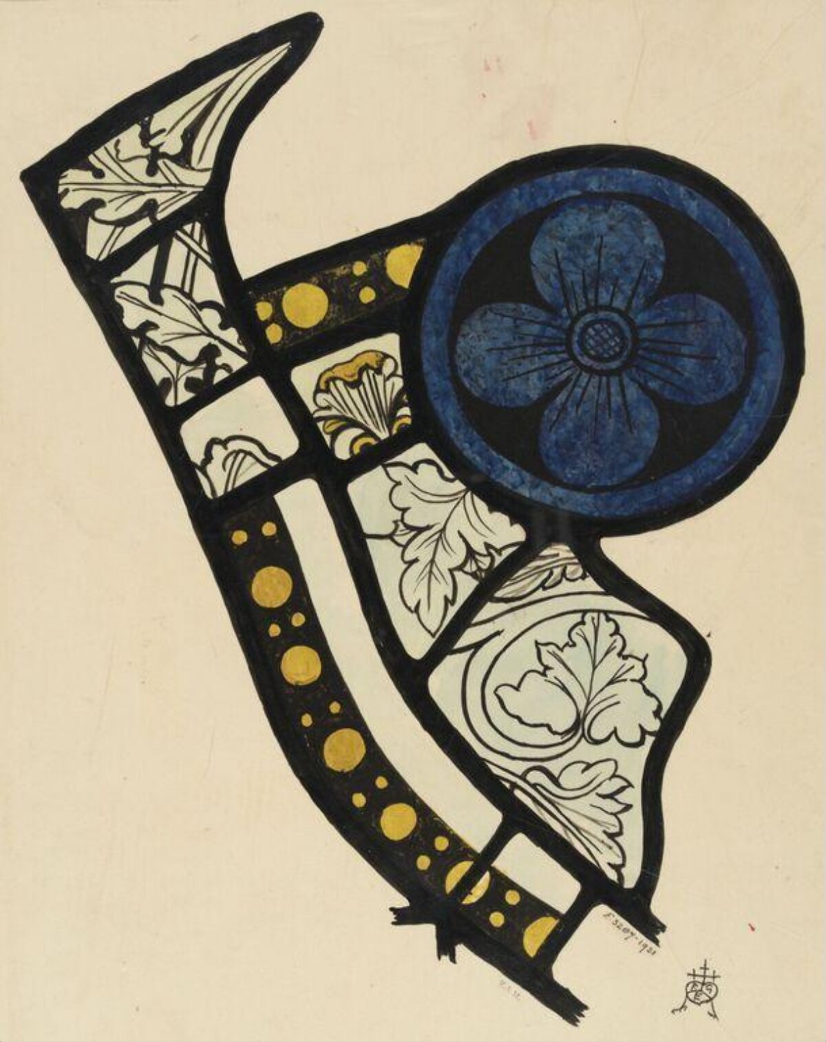 Stained Glass Floral Design Sketch
