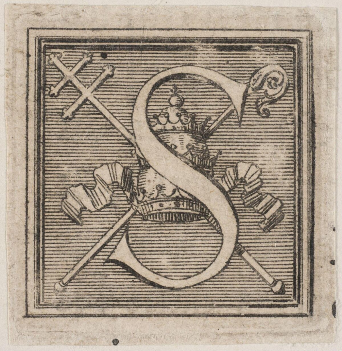 Engraved Decorated Initial Letter S