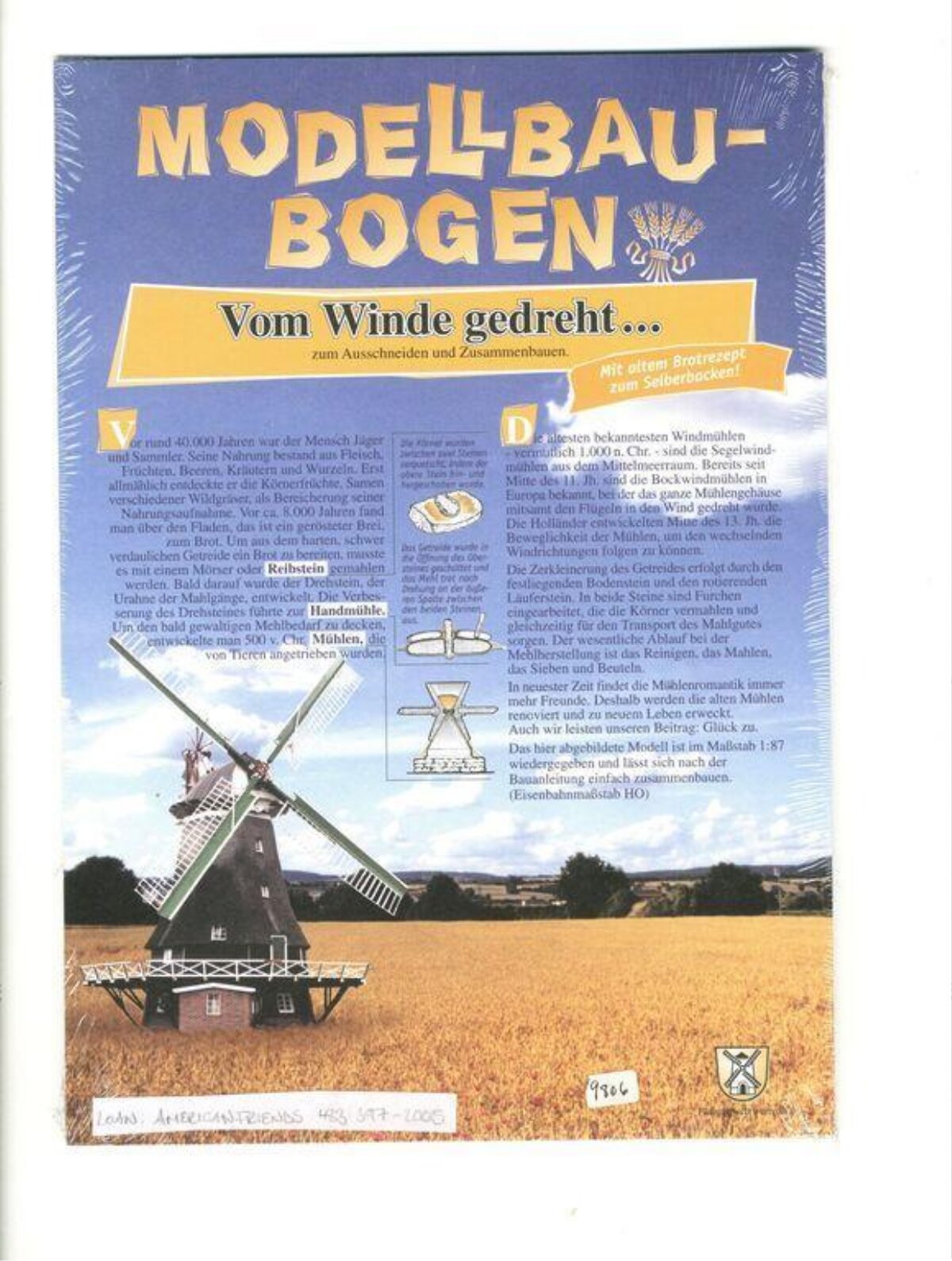 German Windmill Paper Model Sheet