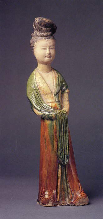 Tang Tri-color Pottery Female Figurine