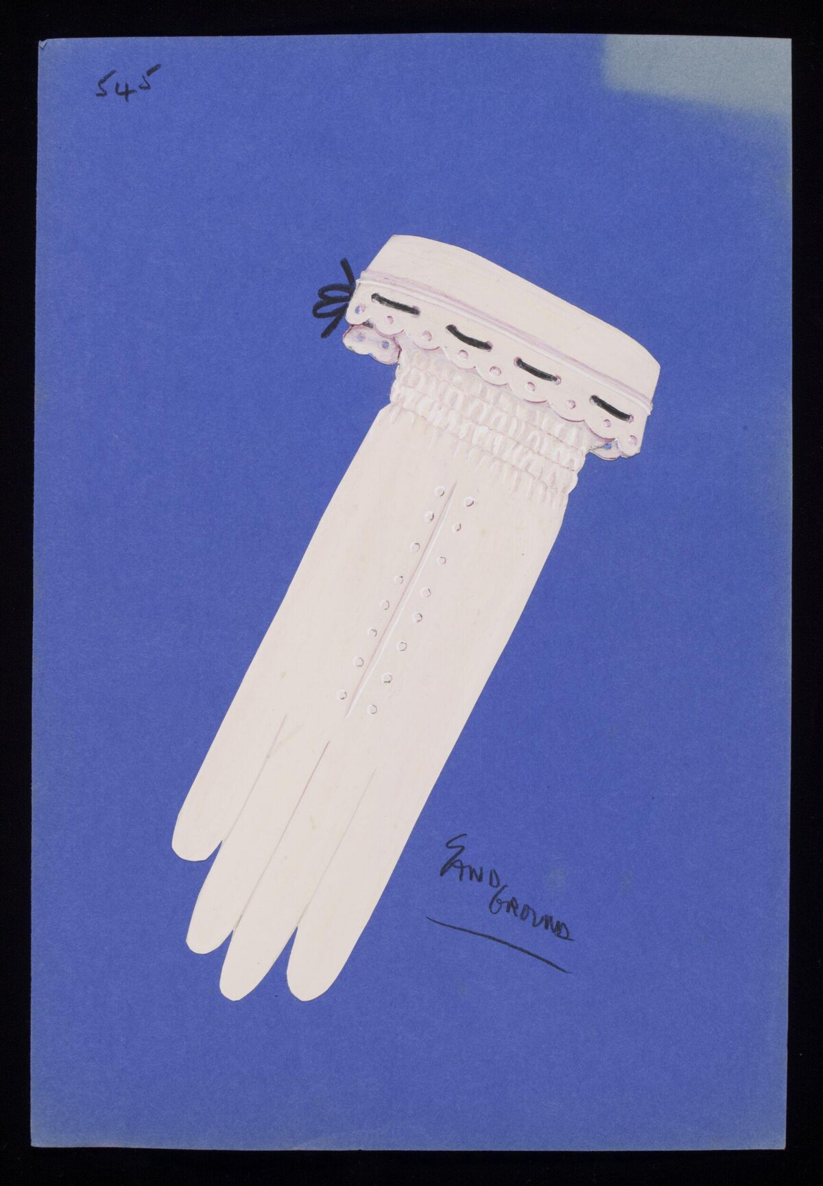 Fashion Sketch of White Long Glove