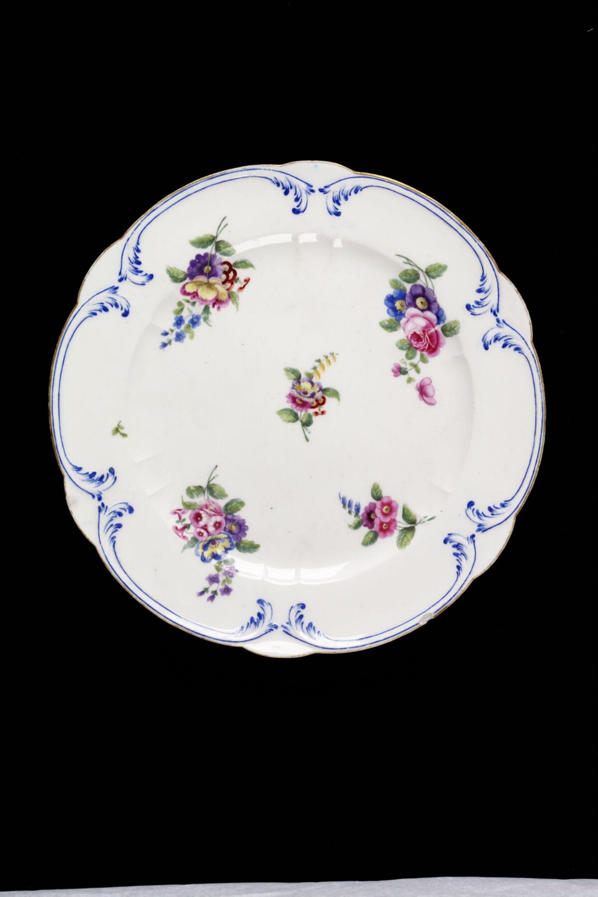Hand-painted Floral Porcelain Plate