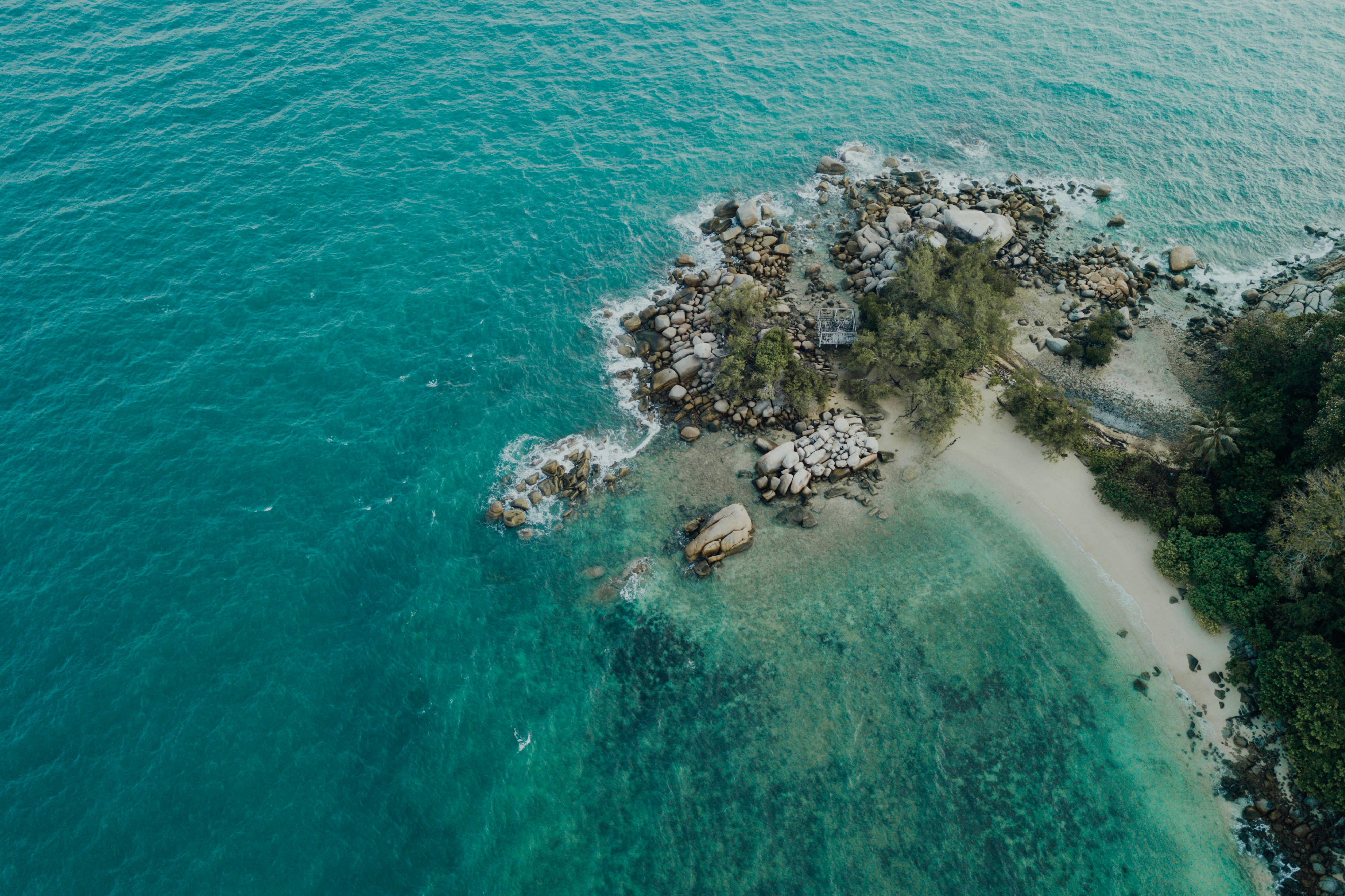 Aerial View of Coastal Rocky Cape