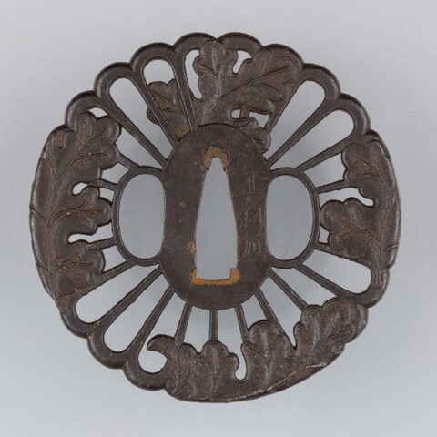 Iron Openwork Oak Leaf Tsuba