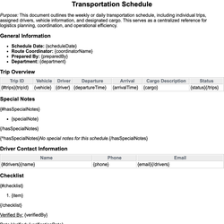 Transportation Schedule