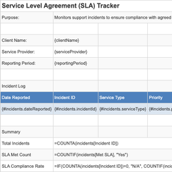 Service Level Agreement (SLA) Tracker
